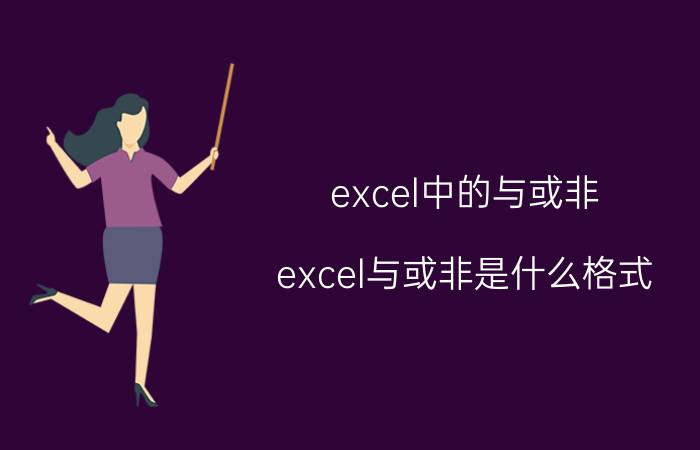 excel中的与或非 excel与或非是什么格式？